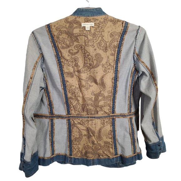 Coldwater Creek Size W18 18W Jacket Denim Jean V-neck Snaps Pockets Fitted Blue - Picture 5 of 12